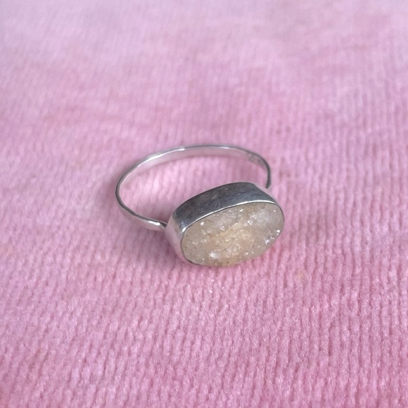 Melissa Joy Manning .925 Sterling Silver Beautiful White Druzy Ring - Picture 8 of 8